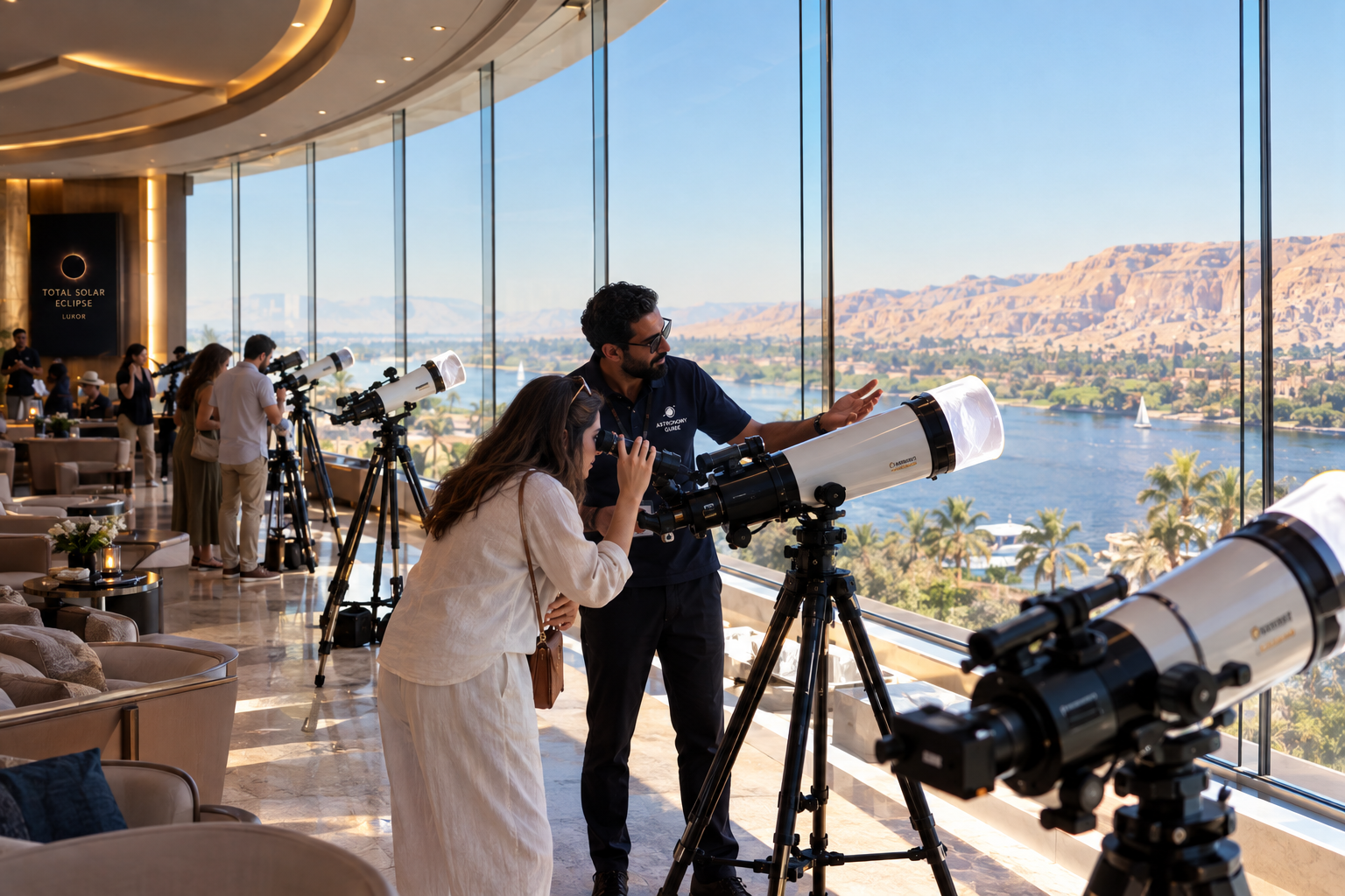 Solar telescopes and an astronomy expert